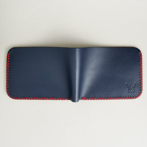 Hunza Edge – Klassische, schmale, faltbare Geldbörse mit Kreuzstich