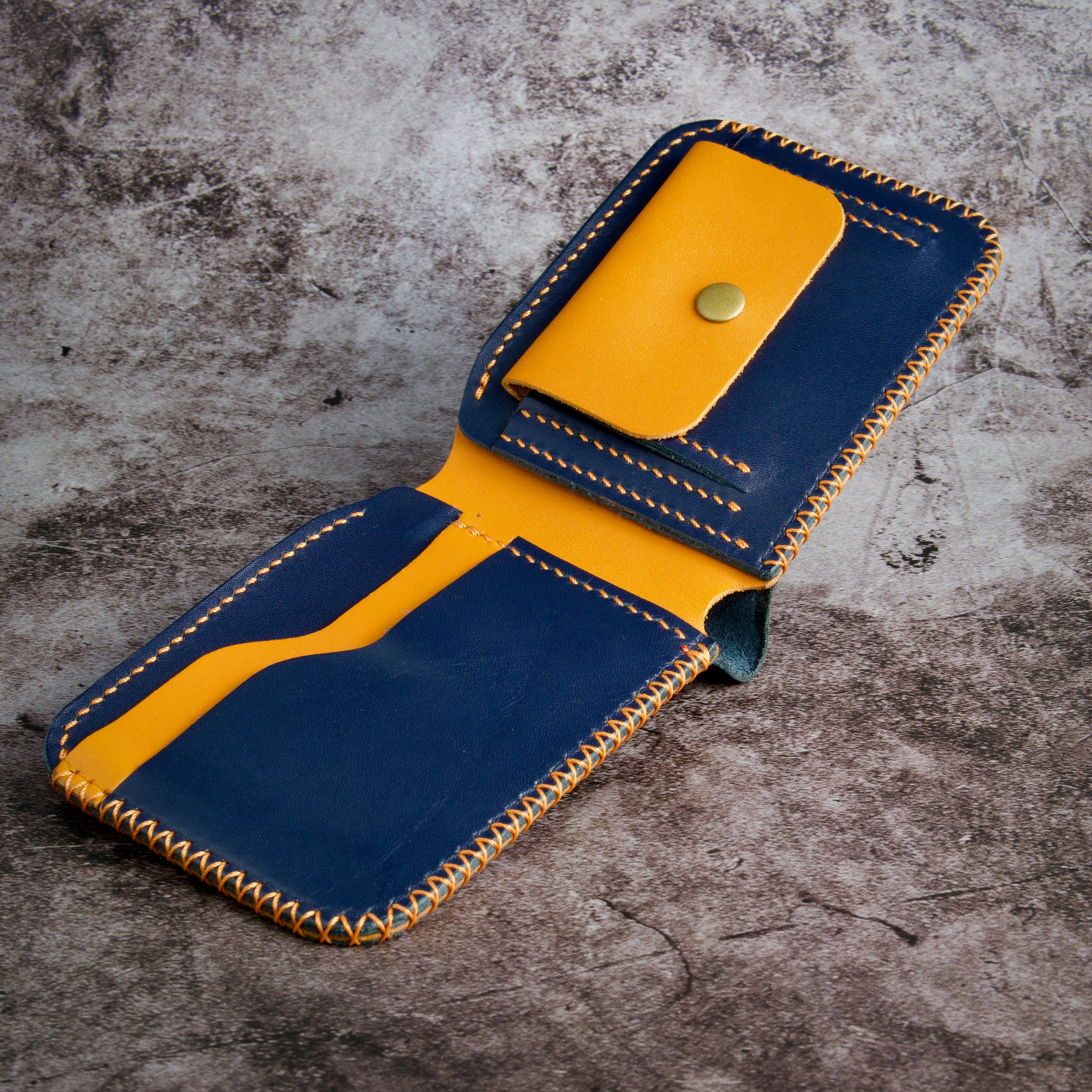 Cross Stitched Classic Slim Bi-Fold Wallet | Hunza Edge