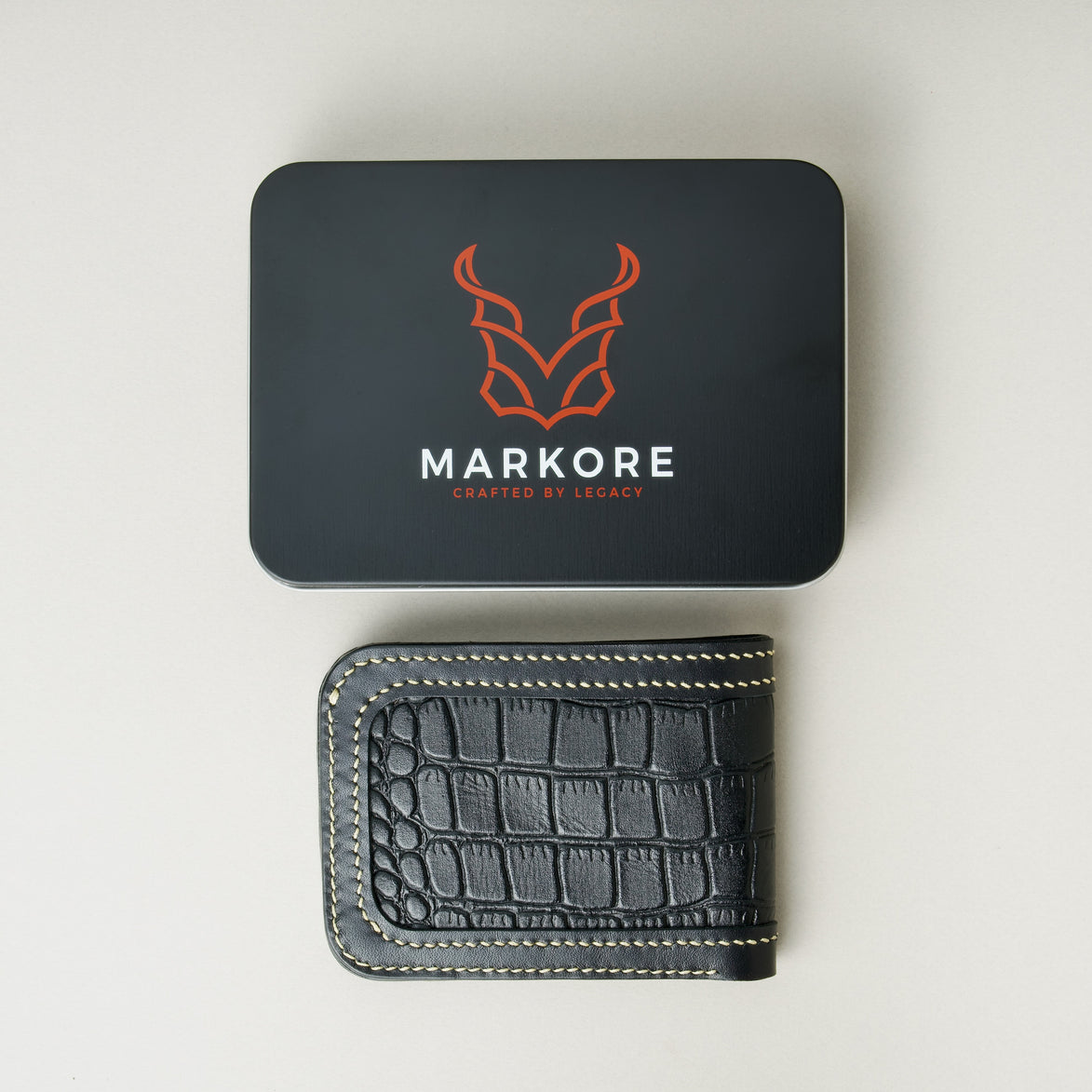 Krokogeprägte klassische Bifold-Geldbörse | Indus Sultan