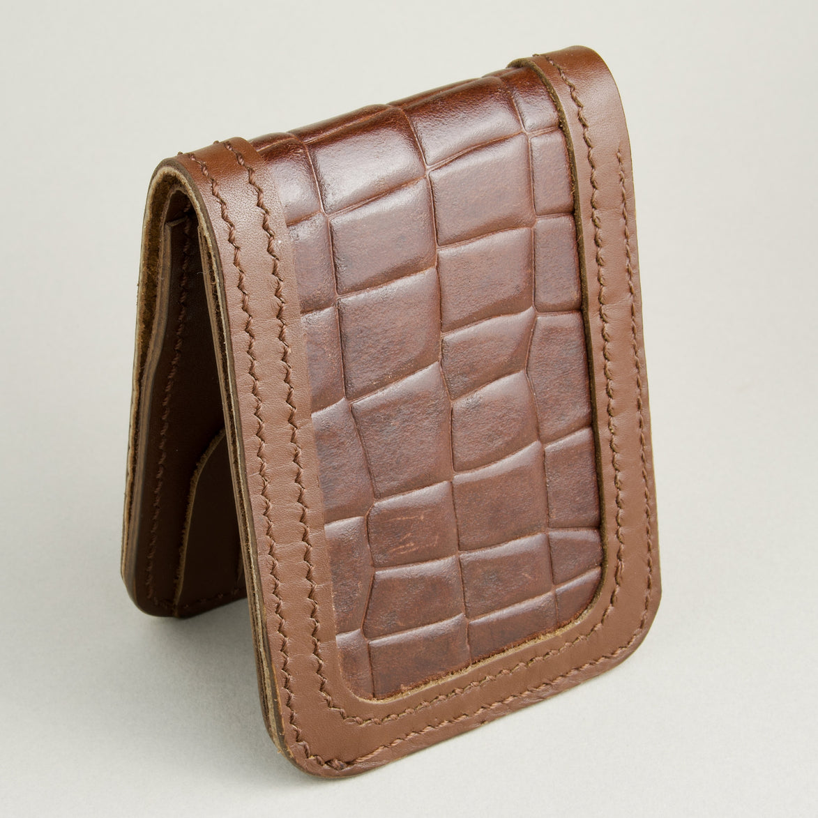 Krokogeprägte klassische Bifold-Geldbörse | Indus Sultan