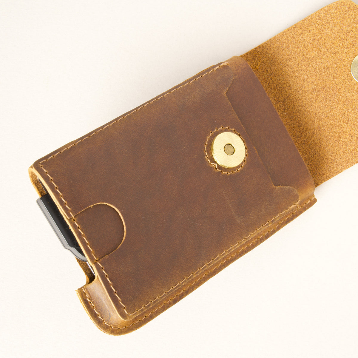 Pop-Up Leather Mini Wallet – Vintage Finish | Passu Rise