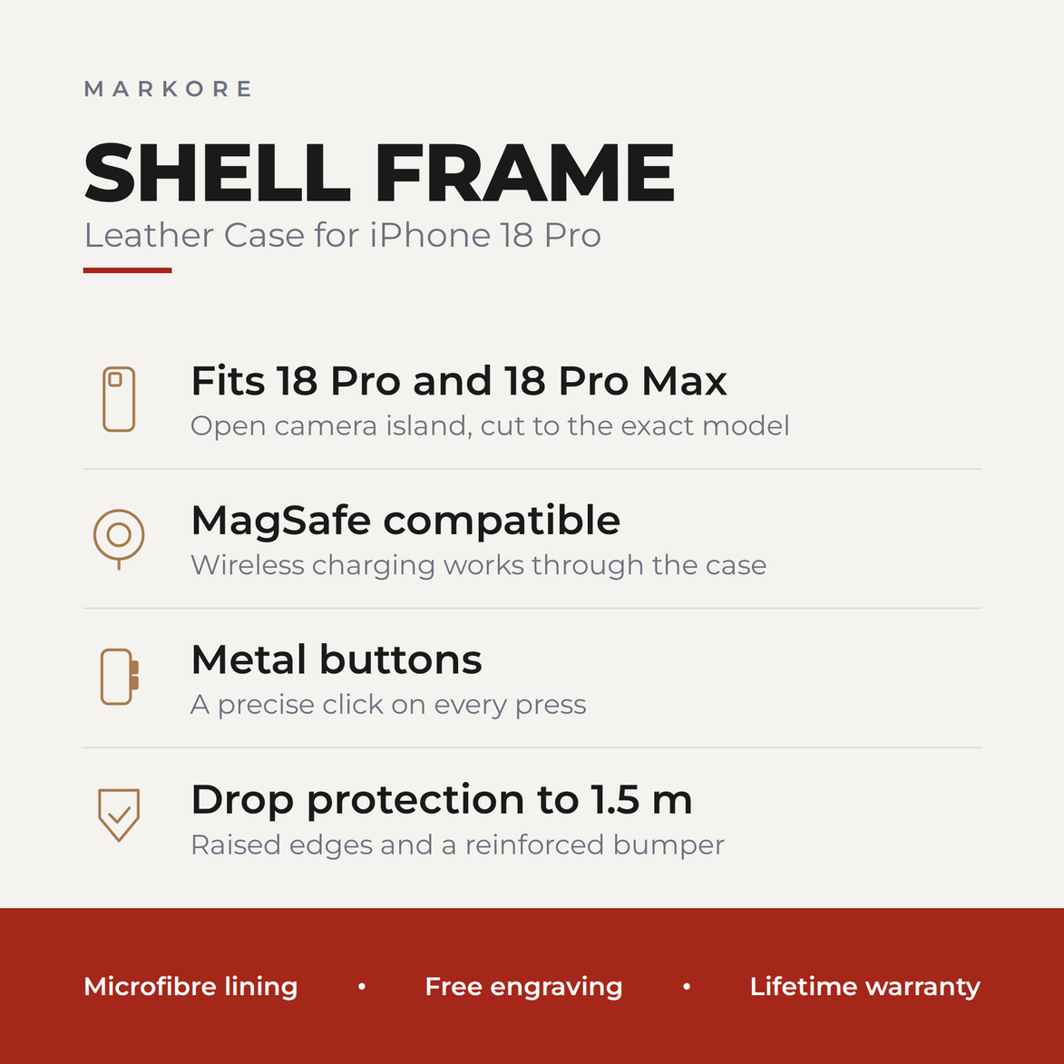 Phone 18 Lederhülle – Offenes Rahmendesign | Shell Frame