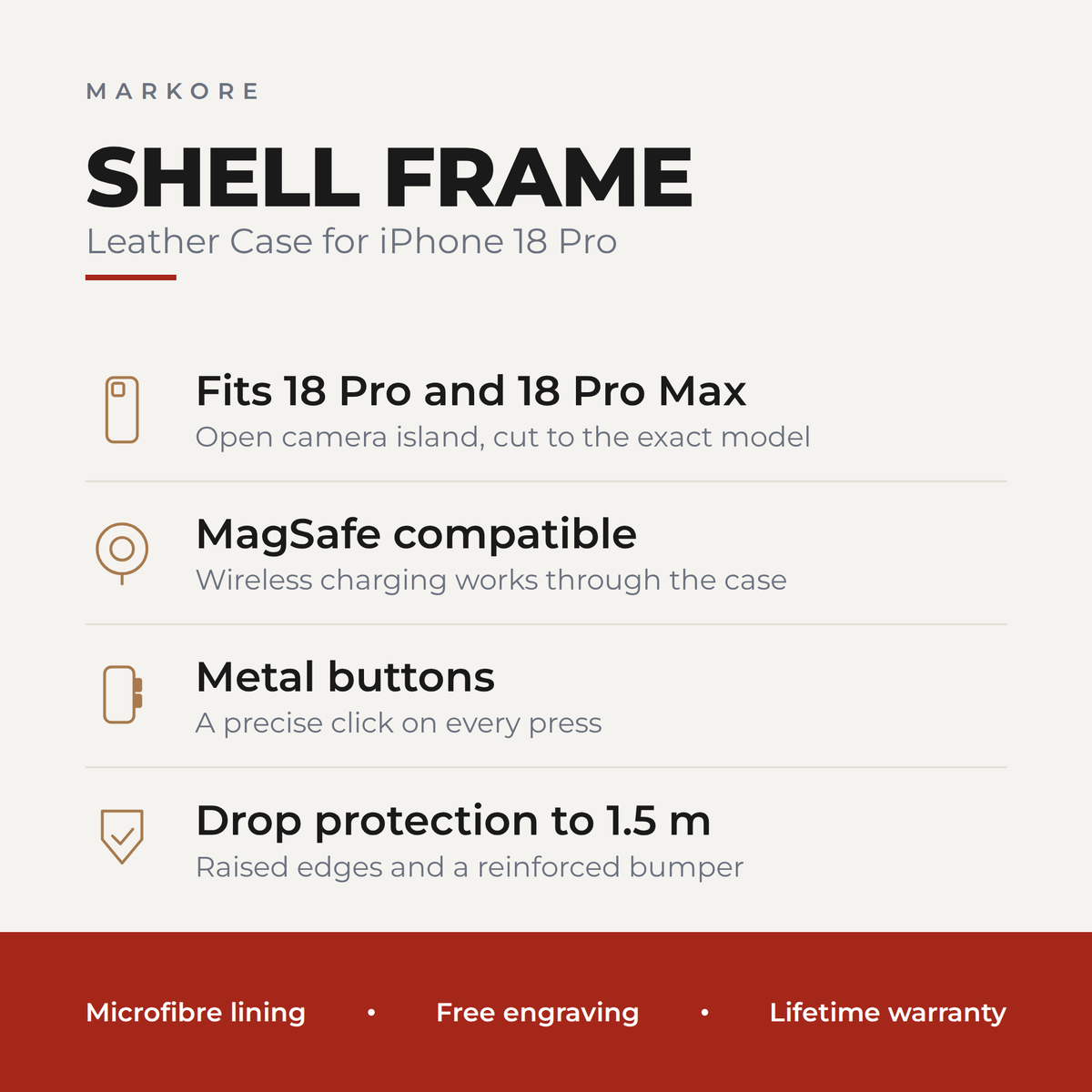 Phone 18 Lederhülle – Offenes Rahmendesign | Shell Frame