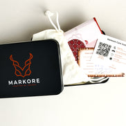 Hunza Edge – Klassische, schmale, faltbare Geldbörse mit Kreuzstich