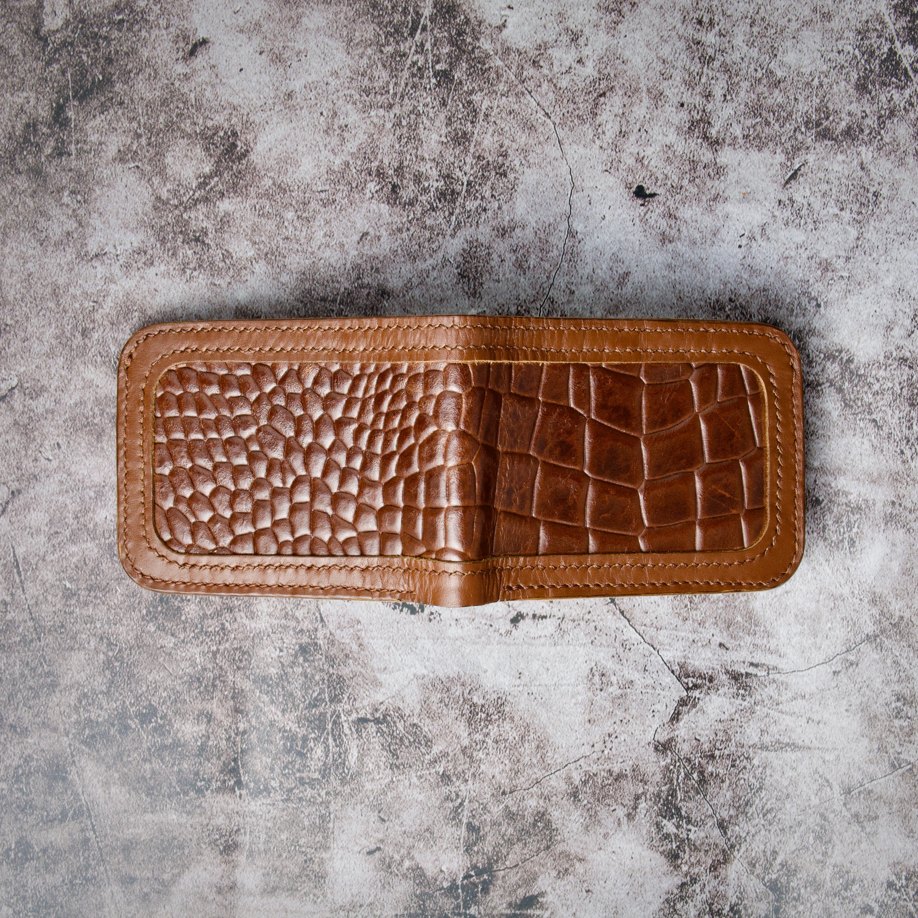 Indus Sultan – Croc-Embossed Classic Bi-Fold Wallet